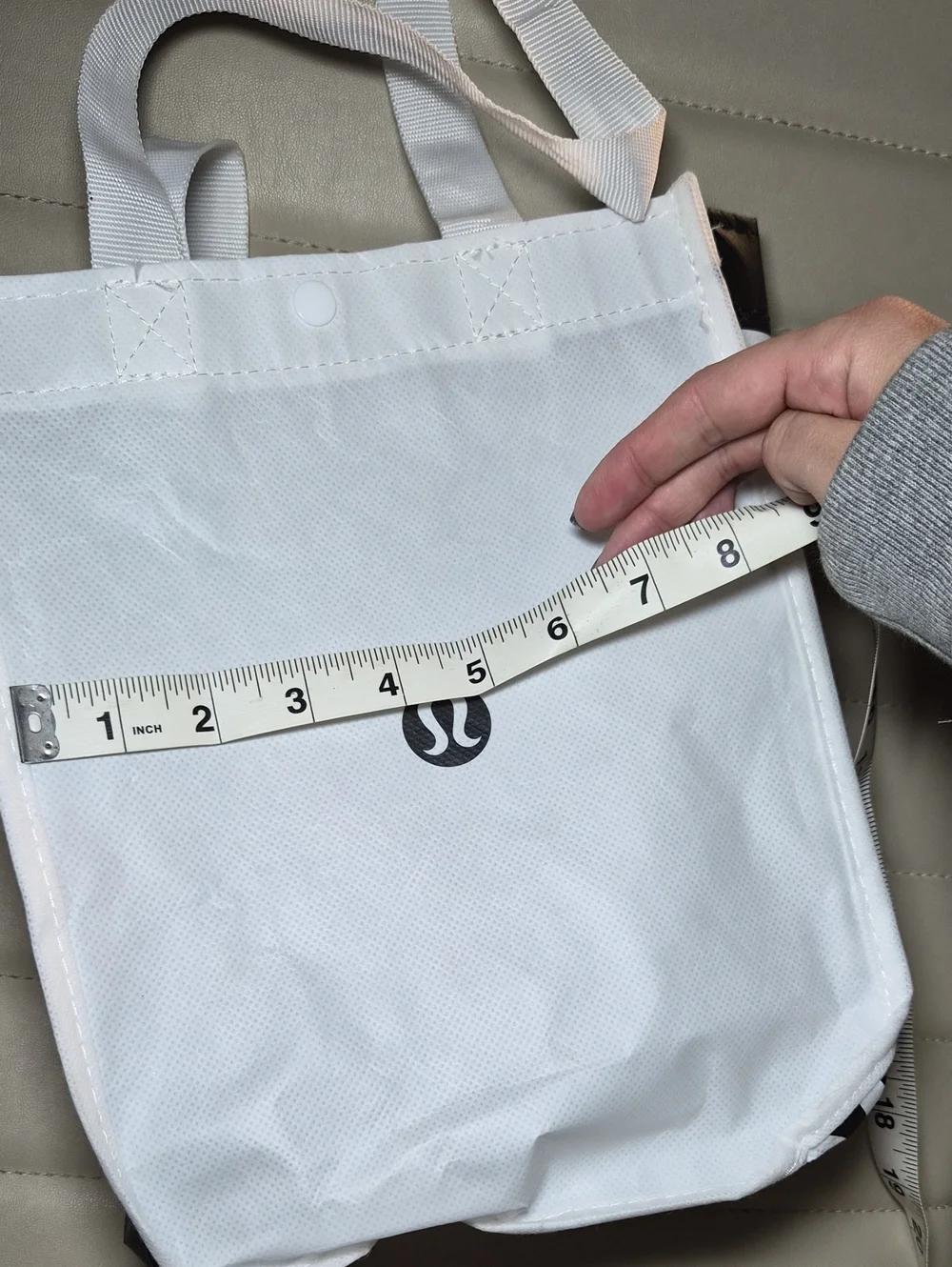 lululemon athletica White Logo Tote Bag